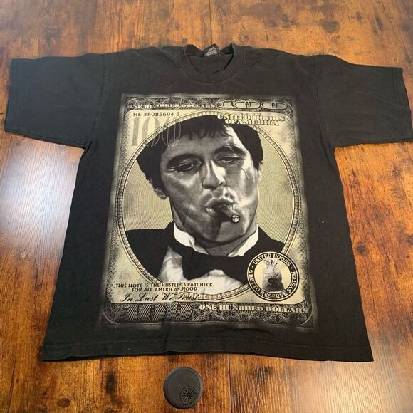 VTG Scarface T Shirt Movie Promo Tony Montana Pro Tag Super Heavy XL Money Cigar - Picture 1 of 6
